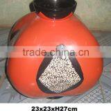 An Unique Design: A 23X23xH27cm Star-food Vietnam Lacquer Vase With Egg-shell Inlay thumbnail-1
