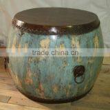 Chinese Antique Blue Drum thumbnail-1