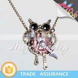 Yiwu Market Best Selling Cute Steampunk Owl Clock Shaped Necklaces Quality Choice thumbnail-2