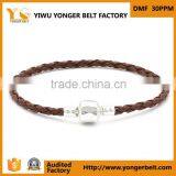 Fashion Hot Sale Pu Braided Simple Browm Wholesale Handmade Bracelets