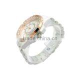 Beautiful White Plastic Quartz Lady Watch With Rose Gold Bezel thumbnail-2