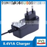 8.4v 1a charger 7.4v rechargeable battery pack charger with EU US UK AU plug YJP-084100