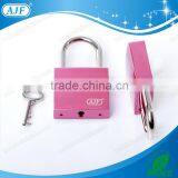 AJF New Arrival High Quality Electrophoresis Pink Color Square Love Lock With Key Nice for Anniversaries thumbnail-2