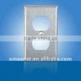 Steel Stainless Duplex Wall Socket Receptacle Plate