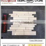 White Marble Polished Linear Splicing Mosaic Tile thumbnail-1