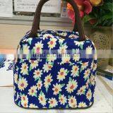 2015 fashionable ladies top quality flower printed canvas tote bag