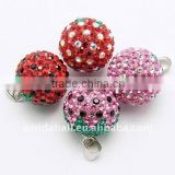 Crystal Charms, Round, Multicolor, Size: about 14~15mm wide, 20mm long, hole: 3mm(SWAR-H016)