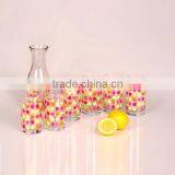 7pcs Glass Drinkware With Colored Circle Decal thumbnail-1