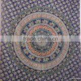 RT-613C Mandala Multi Color Tapestry Wall Hanging Sanganeri Screen Printed Bedspread, Bed Cover Jaipur Manufacturer