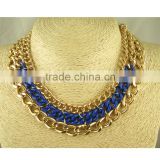 gold plating layered chocker chain jewellery necklace metal alloy for women