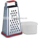 4-sided Stainless Steel Box Grater Zester With Storage Container/ Bowl thumbnail-1