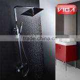 Thermostatic Shower Set Square Brass Rain Shower Head and Shower Handset Two Handle Thermostatic Shower Mixer thumbnail-2