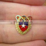 2012 Olympic Pin, 5 Rings With Flag Red 2 Pins Badges
