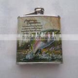 6oz Water-tranfer Hip Flask Stainless Steel thumbnail-1