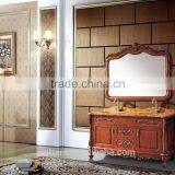 One Piece Vanity Top Bathroom Vanity Top Sink Antique Solid Wood Bathroom Cabinet WTS612 thumbnail-2