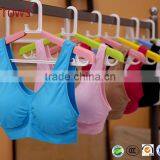 Summer Style Women Stretch Athletic Vest Gym Fitness Sports Bra No Rims Full Cup Padded Bras Colorful Plus Size Tops thumbnail-1