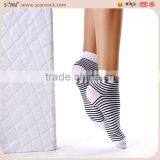 factory wholesale custom stripe black/white color tight ankle socks cotton new produce