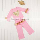Christmas Tree Children Boutique Clothing Sets Girls Christmas Outfit Days Outfits Kids Clothes For Santa Sequin Gold Ruffles thumbnail-3