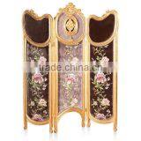 Antique Light Green Design Wooden Drawing Screen Hand Painted Curio Classic Furniture Decorative 4pls Folding Floor Screen thumbnail-4