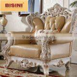 Bisini French Palace Exquisite Genuine Leather Sofa Set thumbnail-3