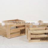 Vintage Antique Wooden Apple Crates Wood Storage Box With Handle Wholesale thumbnail-2