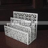 white Hollow-out decorative pattern metal wire Desk top paper organizer file folder holder office file rack office file rack