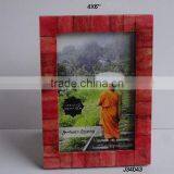 Thin Border Cattle Bone Mosaic Photo Frame With in Red Colour thumbnail-1