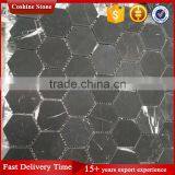 Honed Surface Hexagon Shaped Black Nero Marquina Marble Mosaic Art Floor Tile thumbnail-3