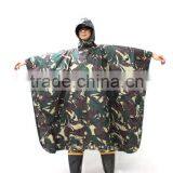 4000 Hydrostatic Pressure Waterproof PU PVC Coated Military Camouflage Rain Poncho thumbnail-2