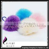 CX-P-23 High Quality Fashion Cute Fox Fur Ball Ring Pendant Pom Pom Custom Keychain thumbnail-4