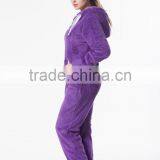 Fleece Warm Bear Onesie Jumpsuit Plain Purple Bear Onesie thumbnail-3