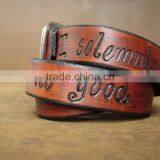Personalized Leather Wrap Bracelet, Custom Logo Hand-stamped Leather Bracelet, Adjustable Leather Wrapped Bracelet thumbnail-1