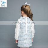 2017 Spring Girls Woolen A-line Dress Children's Clothing Lone Sleeve Lace One-pice Designs For Girl thumbnail-4