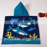 Trade Assurance Ring Spun Cotton Screen Printing Terry Cloth Poncho Hooded Beach Towel thumbnail-4