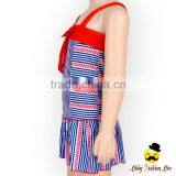 Fashion Children Summer Pink Waterproof Strap Striped H Design Bow Young Girl Swimwear Beach Top Clothes thumbnail-4