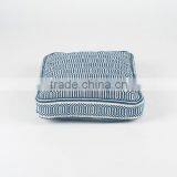 Navy Blue and Light Blue Geometric Square Dog Bed thumbnail-4
