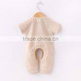 Wholesale Quality Baby Clothing Organic Cotton Onesie Baby Romper Plaid thumbnail-2