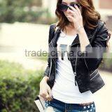 Faux Leather Black Plain Cool Streetwear Custom Varsity Jacket Wholesale thumbnail-4