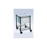 2 Tiers Adjustable Metal Office File Cart