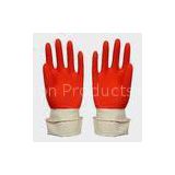 Red natural color spray flocklined household Color Latex Gloves