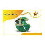 Custom Copper / Pewter Antique Plating Sliding Metal Enamel Badge With Magnet thumbnail-1