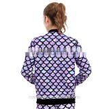 Mermaid Scale Bra Pants Hoodies 3 Piece Set /morning Fitness Training Athletic Legging 3 Piece Set / Sports Suit