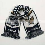 SC-0035 Acrylic Soccer Scarf Custom Print Knitted Jacquard Football Fan Scarf