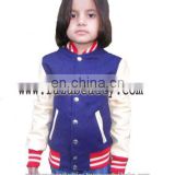 Blue & Cream Kids Varsity Jackets, Custom Embroidery Children Baseball Jackets, Wool Leather Jackets Bomber Jackets,