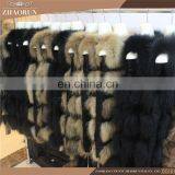2016 Colorful Dyed Fur Vest/Genuine Raccoon Fur Waistcoat /Real Fur Coat thumbnail-4