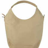 White Canvas Hobo Bag With Tote Handle and Shoulder thumbnail-1