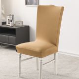 Gold Brushed Stretch Dining Room Chair Covers Soft Removable Dining Chair Slipcovers