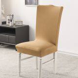 Gold Brushed Stretch Dining Room Chair Covers Soft Removable Dining Chair Slipcovers