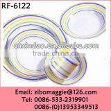 Stripe Designed Round 20pcs Wholesale Custom Made Daily Ceramic Tableware thumbnail-1