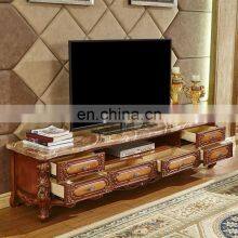 American Style Antique Solid Wood Genuine Leather Sofa Set Living Room Furniture thumbnail-5